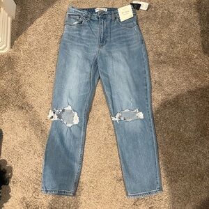 The mom high rise, curve love abercrombie jeans.
